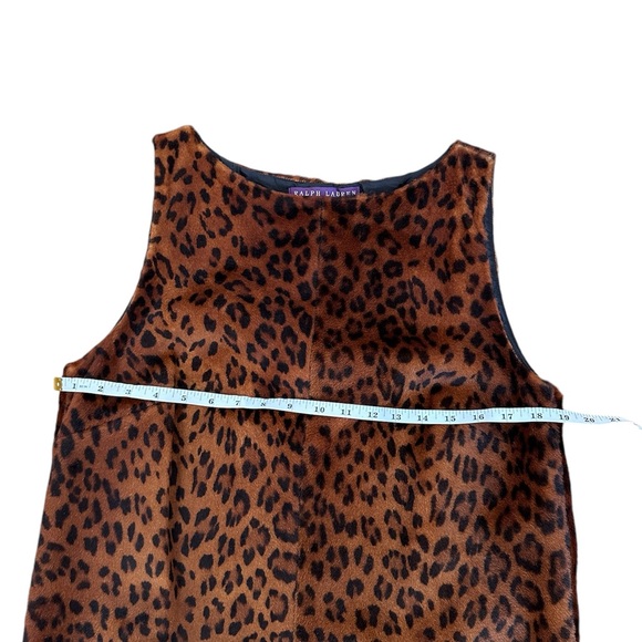 Ralph Lauren Purple Label Sleeveless Leopard Print Lamb Shearling Dress Size 12 - Picture 6 of 8